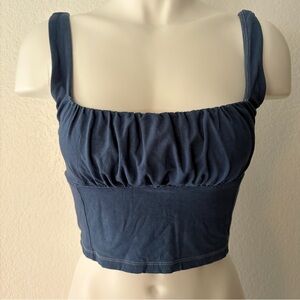 Wilfred Free Orbit Ruched Bustier Cropped Tank Top